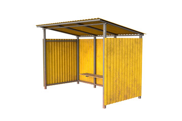 Metal bus stop isolated on white background. 3D render.