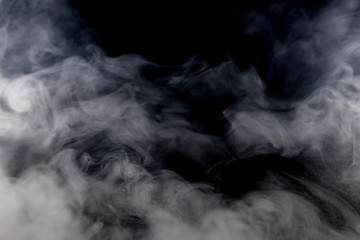 White smokes with black background