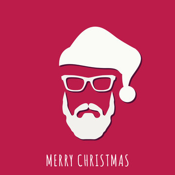 Concept of Santa Claus in Hipster Style. Vector illustration. Modern flat design.