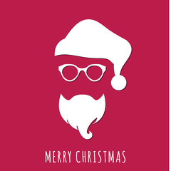 Concept of Santa Claus in Hipster Style. Vector illustration. Modern flat design.