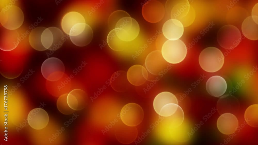 Poster gold mix red abstract bokeh background with defocused lights. 4k