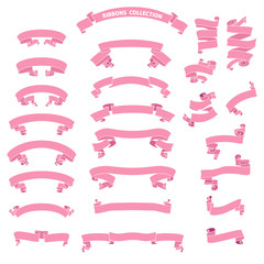 Collection cute  pink ribbon for any decoration.