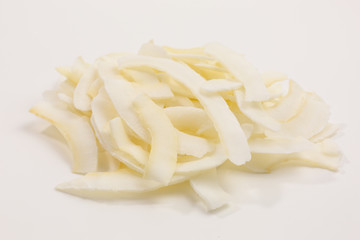 heap of white coconut chips