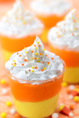 candy corn puddings for Halloween party