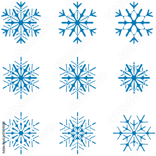 Flocon De Neige Bleu Stock Image And Royalty Free Vector