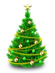 3d vibrant Christmas tree