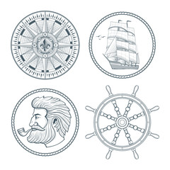 Set of vintage emblems