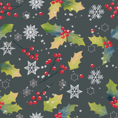 Christmas pattern. Watercolor painting with hand lettering. digital painting watercolor style