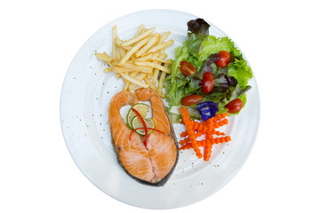 Salmon steak isolated