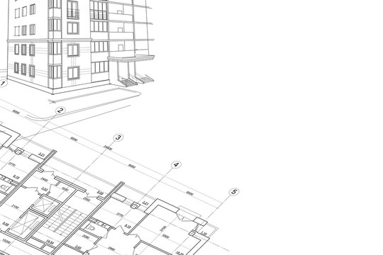 Architectural drawing. Sketch