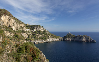 Fototapeta na wymiar Aerial view of amalfi coast, Praiano
