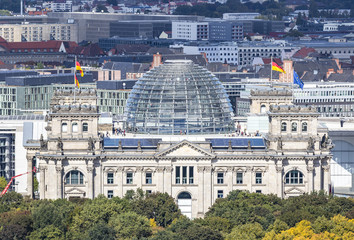 Roof of German parliament building (Bundestag) in Berlin, Germany