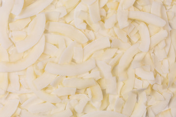 background of white coconut chips