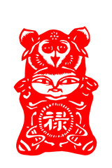 Chinese traditional folk custom culture auspicious baby doll cut paper