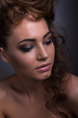 Portrait of a beautiful girl close-up.