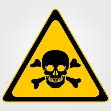 Danger sign. Skull and crossbones sign on a white background