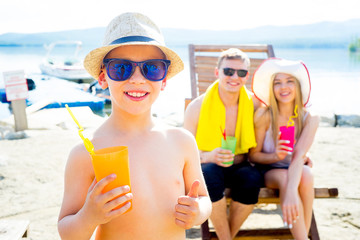 Family on a beach