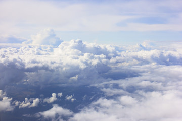 White fluffy Clouds in the blue sky