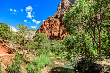 amazing view of angels landing hike in zion national park, utah