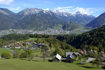 Fototapeta na wymiar View on the local city of Bludenz,Vorarlberg, Austria, Bludenz