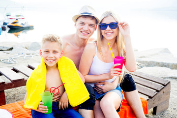 Family on a beach