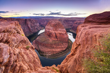 amazing sundown at horseshoe bend, arizona