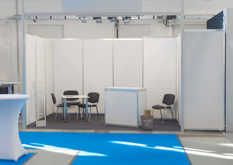 Exhibition fair show company stand booth, empty blank