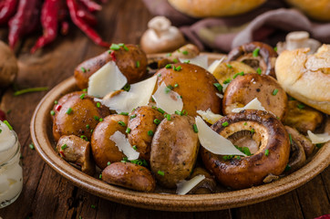 Mushrooms salad, parmesan and mayo