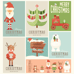 Merry Christmas Posters Set