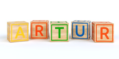 Name Artur bunte Würfel