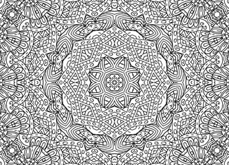 Black and white abstract outline concentric pattern