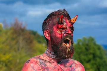 Halloween temptation, hell, evil, horror concept