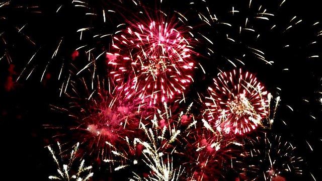 Fireworks display celebration, Colorful Firework 4K with sound audio