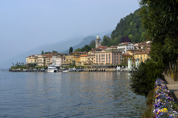 Fototapeta na wymiar Bellagio, situated at fork of Lake Como.