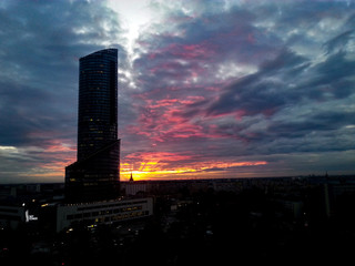 Burning sky at golden hour