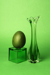 green glass and mango still life - 176763533