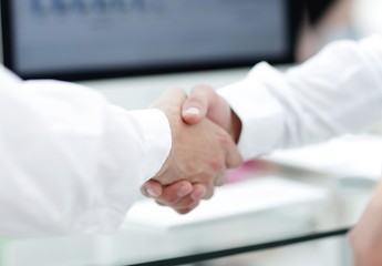 close-up of business handshake.