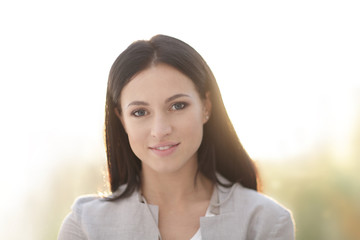 close-up. The face of a happy young woman.