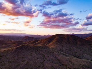 Fototapeta na wymiar Dawn over desert mountains