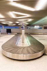 Baggage conveyor belt at the airport