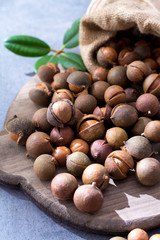 Australian macadamia nuts, unpeeld fresh harvest