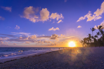 Fototapeta premium Sonnenaufgang am Bavaro Strand Dominikanische Republik-14