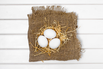 Eggs of white hay
