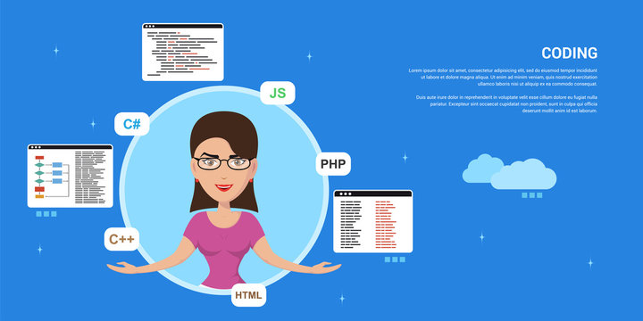 programmer woman character