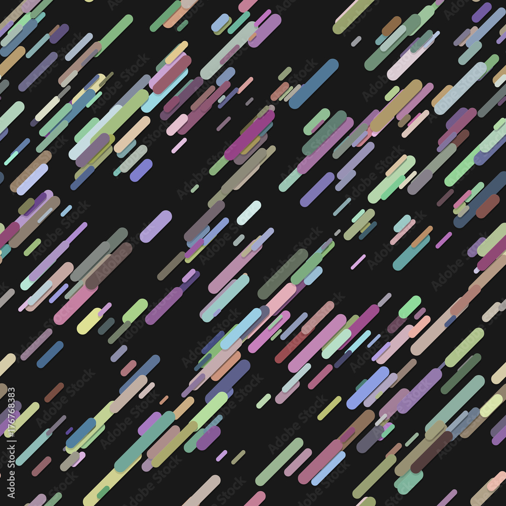 Poster seamless geometrical random diagonal stripe pattern background - vector design from rounded stripes 