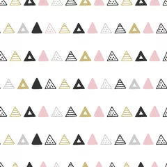 Tapeten Einzigartiges handgezeichnetes nahtloses Muster mit abstrakten Formen. Vektorillustration im monochromen skandinavischen Stil © Oksana Stepova