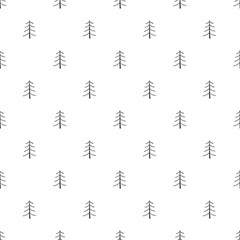 Unique hand drawn seamless pattern with abstract shapes. Vector illustration in monochrome scandinavian style
