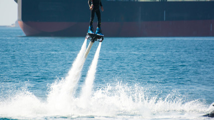flyboard show in the ionian sea