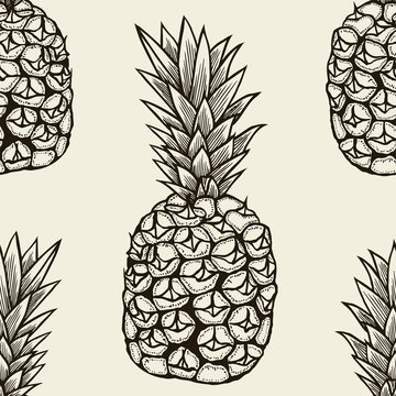 seamless pattern with pineapple.