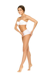 Naklejka premium Woman with beautiful body on white background